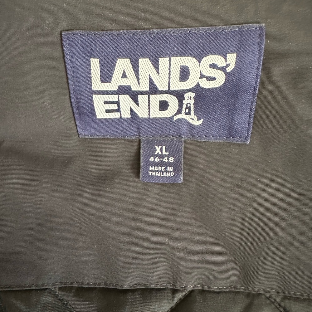 Lands' End Black Hooded Jacket - Picture 2 of 5